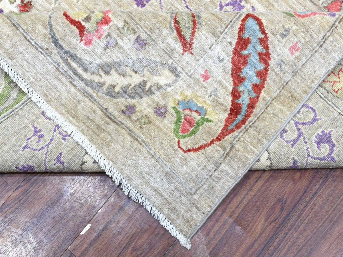 Peshawar Oushak hand-knotted wool rug in Beige, 10' x 13'10", SKU O072929 (view 6)