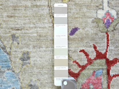 Peshawar Oushak hand-knotted wool rug in Beige, 10' x 13'10", SKU O072929 (view 7)