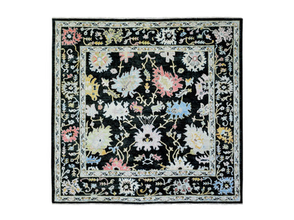 Oushak Oushak hand-knotted wool rug in Black, 7'8" x 7'10" — SKU O072952