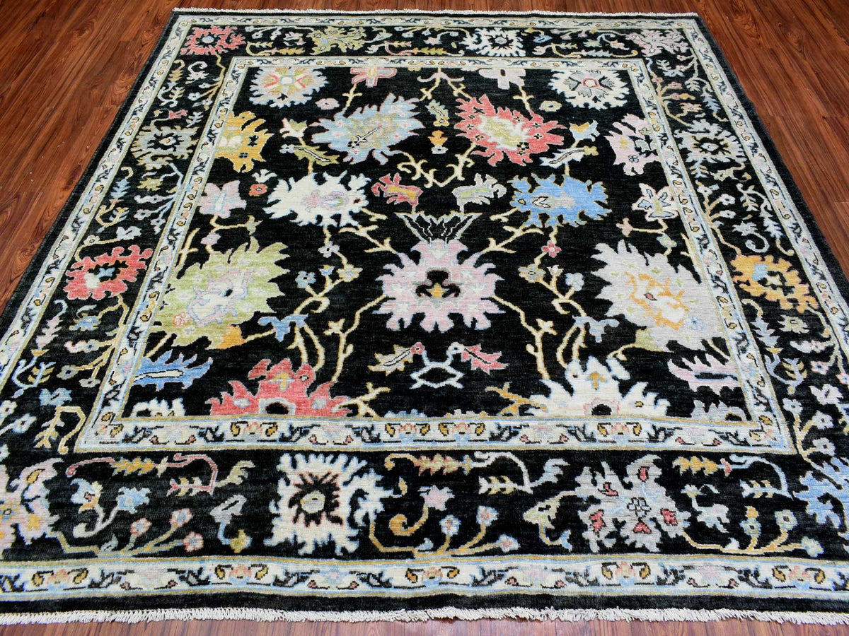 Oushak Oushak hand-knotted wool rug in Black, 7'8" x 7'10" — SKU O072952 (view 2)