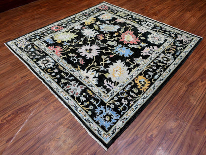 Oushak Oushak hand-knotted wool rug in Black, 7'8" x 7'10" — SKU O072952 (view 3)