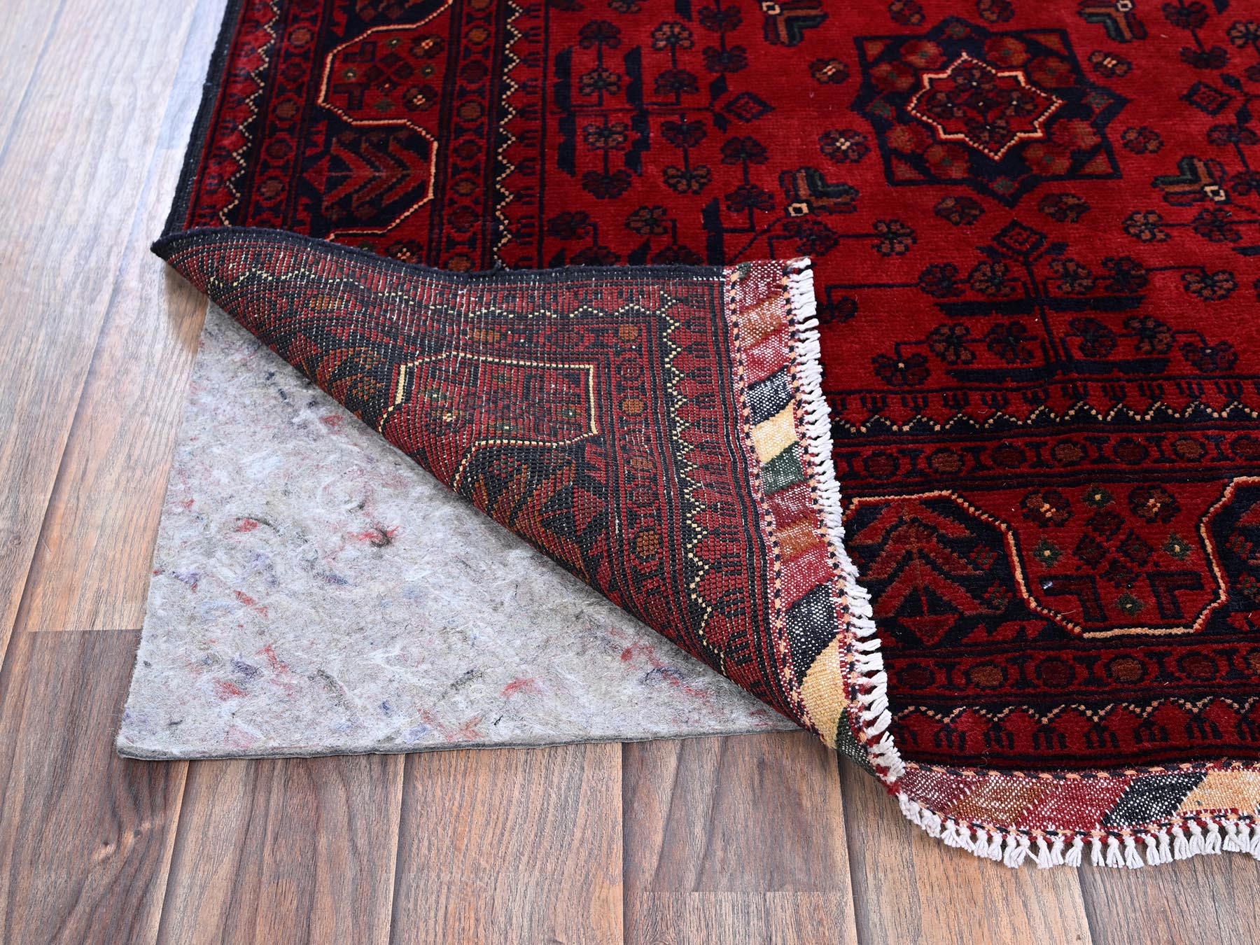 Tribal & Geometric hand-knotted wool rug in Red, 3'3" x 5'1" — SKU O0729 (view 3)