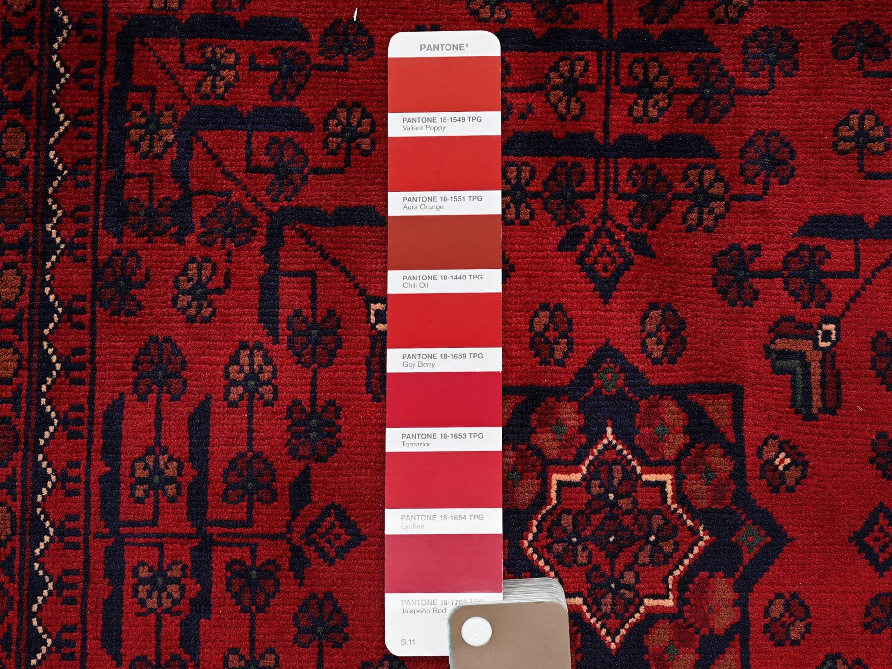 Tribal & Geometric hand-knotted wool rug in Red, 3'3" x 5'1" — SKU O0729 (view 4)
