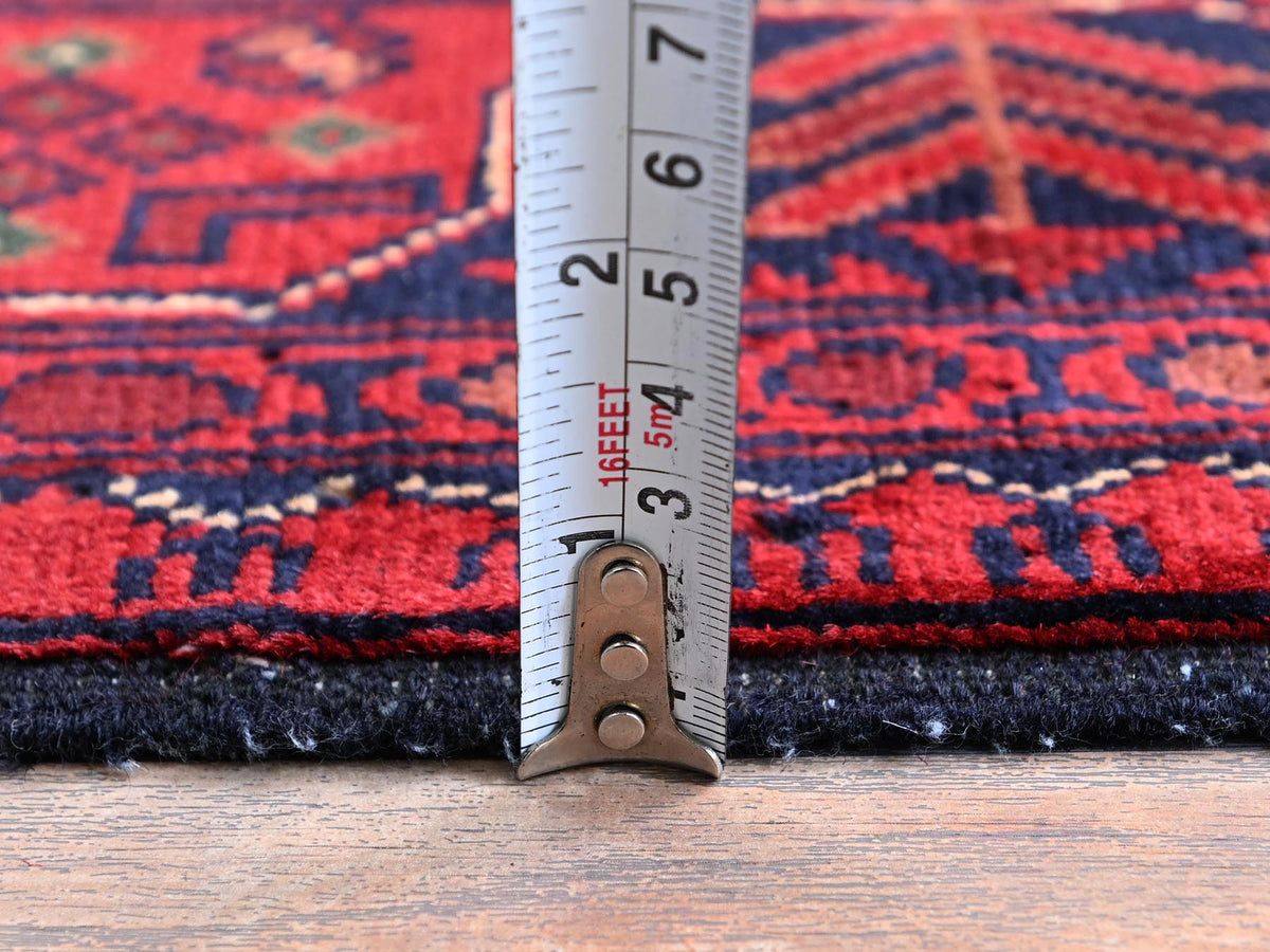 Tribal & Geometric hand-knotted wool rug in Red, 3'3" x 5'1" — SKU O0729 (view 6)