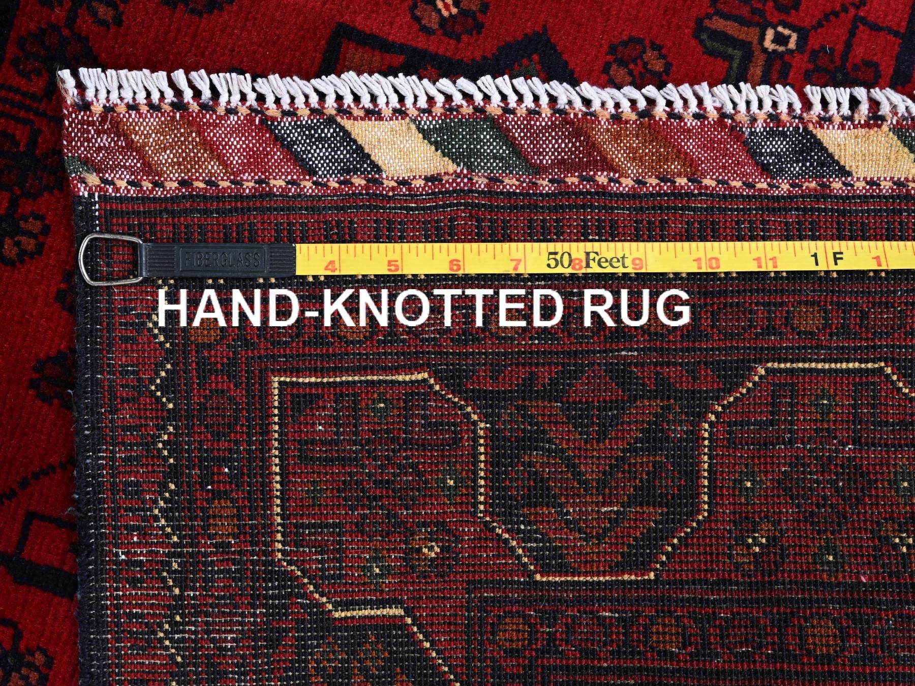 Tribal & Geometric hand-knotted wool rug in Red, 3'3" x 5'1" — SKU O0729 (view 7)