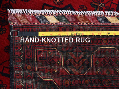 Tribal & Geometric hand-knotted wool rug in Red, 3'3" x 5'1" — SKU O0729 (view 7)