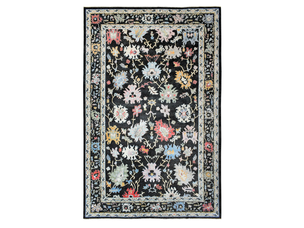 Oushak Oushak hand-knotted wool rug in Black, 11'9" x 17'7" — SKU O073022