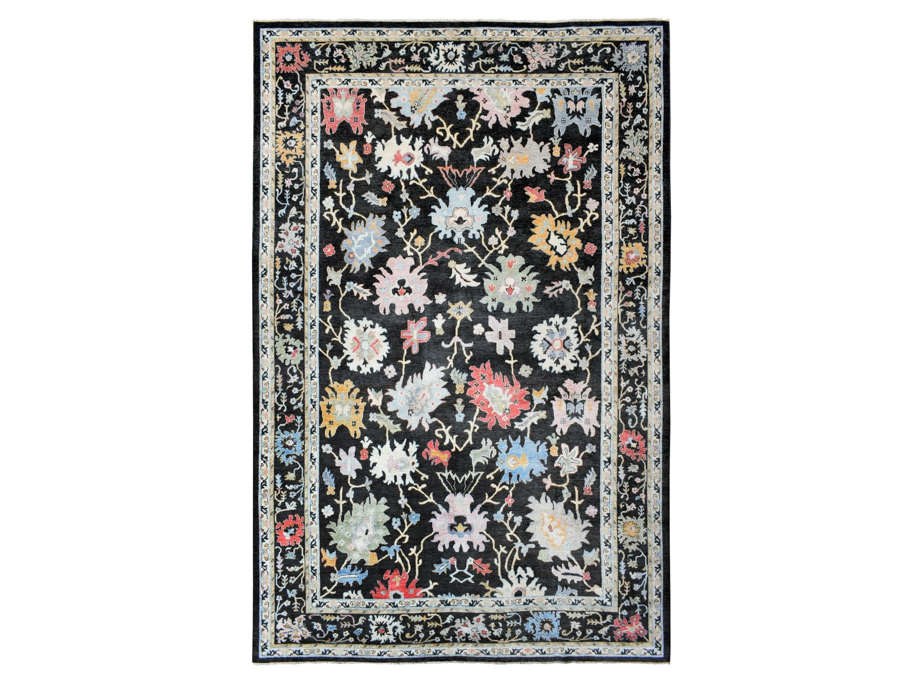 Oushak Oushak hand-knotted wool rug in Black, 11'9" x 17'7" — SKU O073022