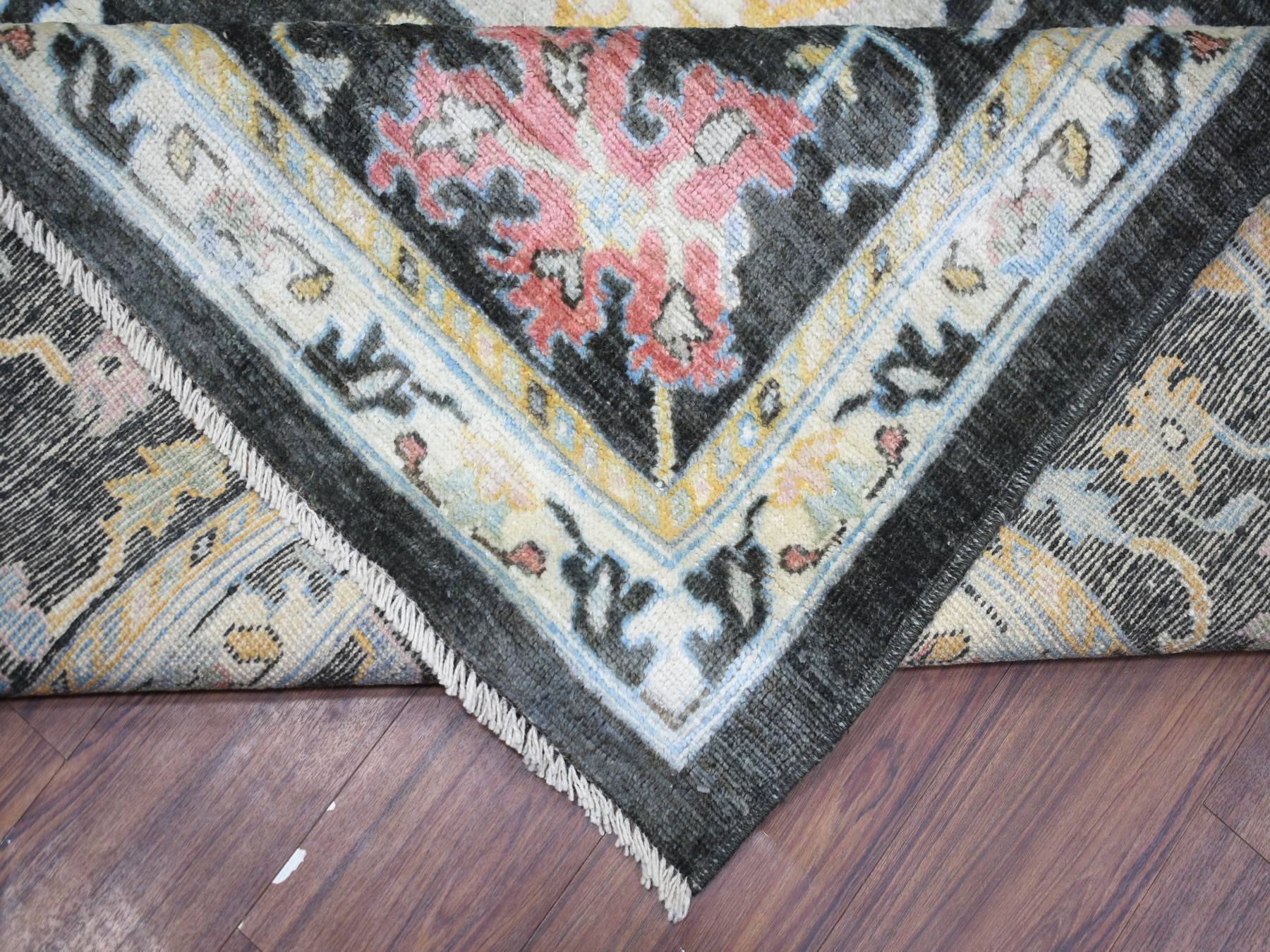 Oushak Oushak hand-knotted wool rug in Black, 11'9" x 17'7" — SKU O073022 (view 6)