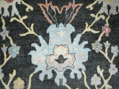 Black 11'9" x 17'7" Oushak And Peshawar Hand knotted Wool Rug - Sku: O073022