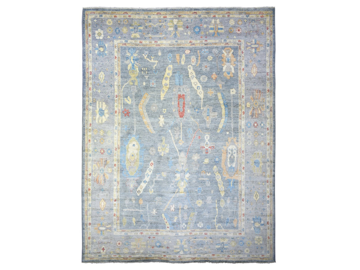 Oushak Oushak hand-knotted wool rug in Gray, 12' x 16' — SKU O073024
