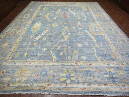 Oushak Oushak hand-knotted wool rug in Gray, 12' x 16' — SKU O073024 (view 2)
