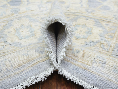 Grey 7'10" x 9'7" Oushak And Peshawar Hand knotted Wool Rug - Sku: O073035
