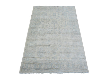 Peshawar Oushak hand-knotted wool rug in Ivory & Gray, 3' x 4'9" — SKU O073041