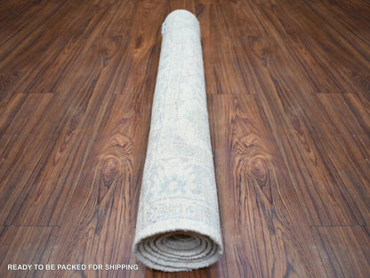 Peshawar Oushak hand-knotted wool rug in Ivory & Gray, 3' x 4'9" — SKU O073041 (view 4)