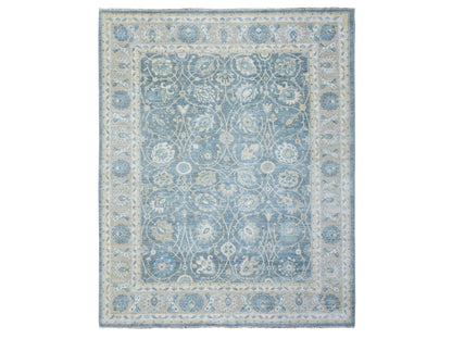 Mahal Oushak hand-knotted wool rug in Gray, 8'2" x 9'8" — SKU O073052