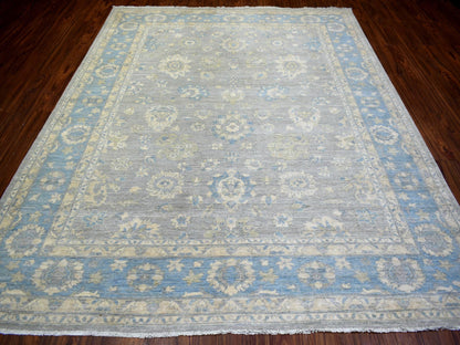Mahal Oushak hand-knotted wool rug in Gray & Blue, 8' x 10' — SKU O073053 (view 2)