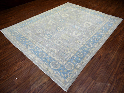 Mahal Oushak hand-knotted wool rug in Gray & Blue, 8' x 10' — SKU O073053 (view 3)