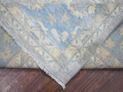 Mahal Oushak hand-knotted wool rug in Gray & Blue, 8' x 10' — SKU O073053 (view 6)