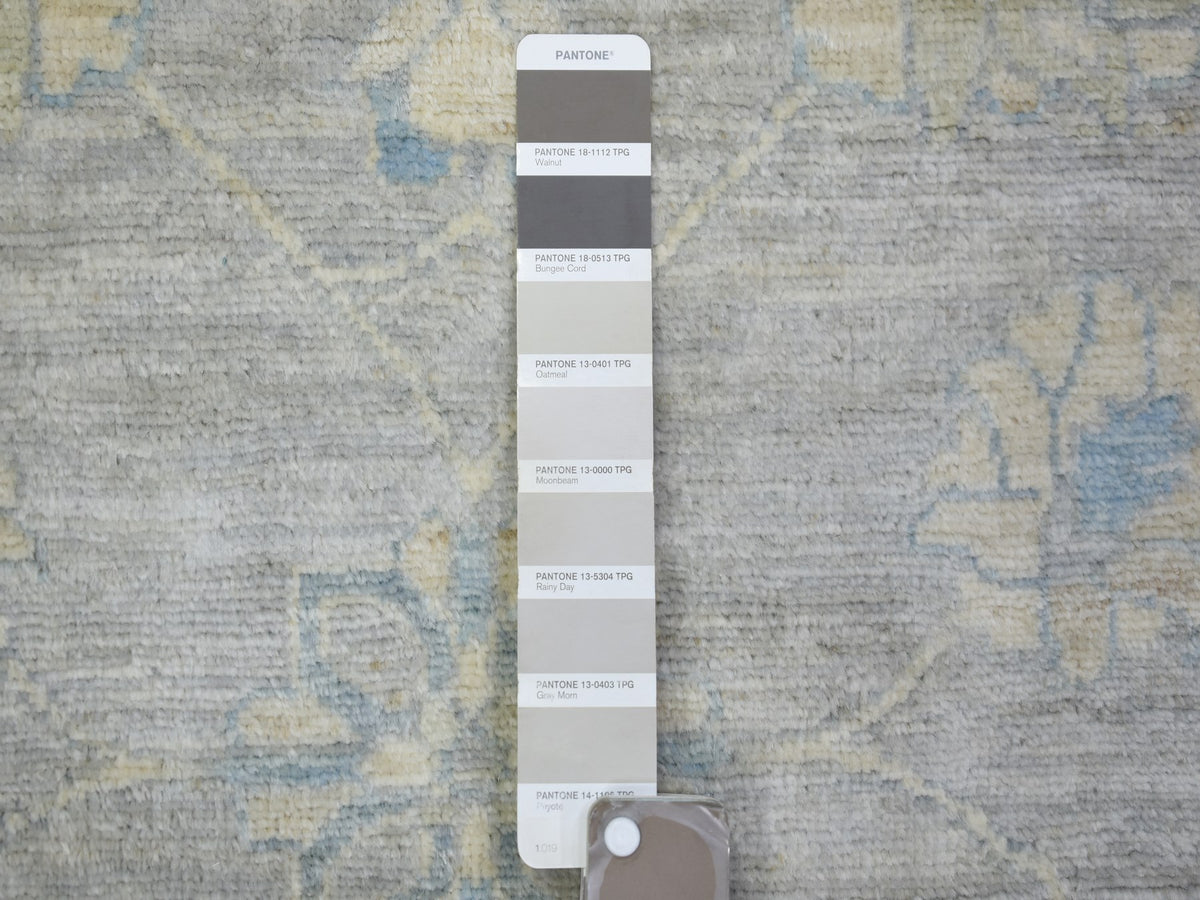 Mahal Oushak hand-knotted wool rug in Gray & Blue, 8' x 10' — SKU O073053 (view 7)