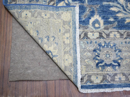 Blue 5'10" x 9'1" Oushak And Peshawar Hand knotted Wool Rug - Sku: O073056