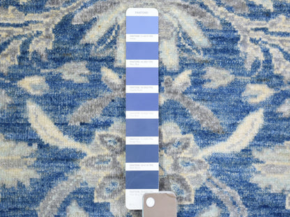 Blue 5'10" x 9'1" Oushak And Peshawar Hand knotted Wool Rug - Sku: O073056