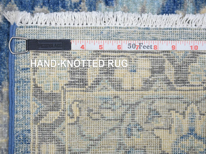 Blue 5'10" x 9'1" Oushak And Peshawar Hand knotted Wool Rug - Sku: O073056