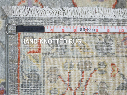 Peshawar Oushak hand-knotted wool rug in Gray & Ivory, 6' x 9'2" — SKU O073057 (view 7)