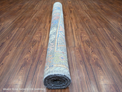 Tribal & Geometric hand-knotted wool rug in Gray, 5'10" x 9'1" — SKU O073098 (view 5)
