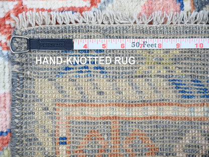 Tribal & Geometric hand-knotted wool rug in Gray, 5'10" x 9'1" — SKU O073098 (view 7)