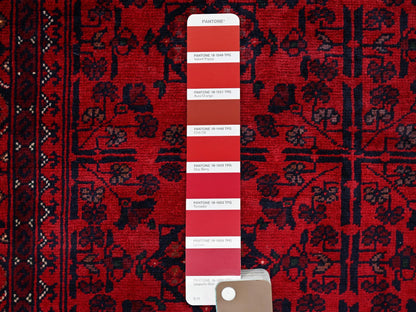 Red 3'5" x 4'10" Tribal Hand knotted Wool Rug - Sku: O0730