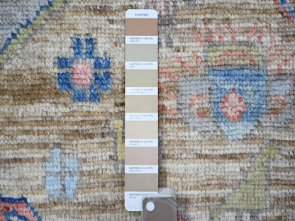 Tribal & Geometric hand-knotted wool rug in Gray, 6'1" x 9' — SKU O073101 (view 4)