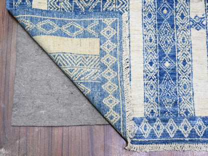 Peshawar Oushak hand-knotted wool rug in Blue, 6'2" x 8'8" — SKU O073105 (view 2)