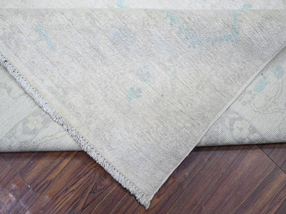 Peshawar Oushak hand-knotted wool rug in Ivory & Gray, 8' x 9'7" — SKU O073110 (view 6)