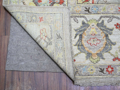 Grey 8'0" x 9'9" Oushak And Peshawar Hand knotted Wool Rug - Sku: O073123