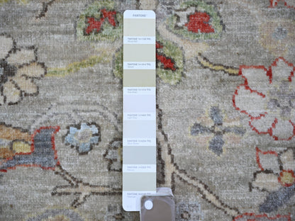 Grey 8'0" x 9'9" Oushak And Peshawar Hand knotted Wool Rug - Sku: O073123