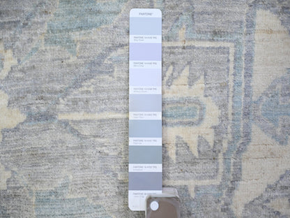 Grey 9'9" x 13'5" Oushak And Peshawar Hand knotted Wool Rug - Sku: O073128