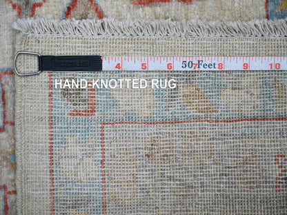 Beige 6'0" x 9'0" Oushak And Peshawar Hand knotted Wool Rug - Sku: O073143