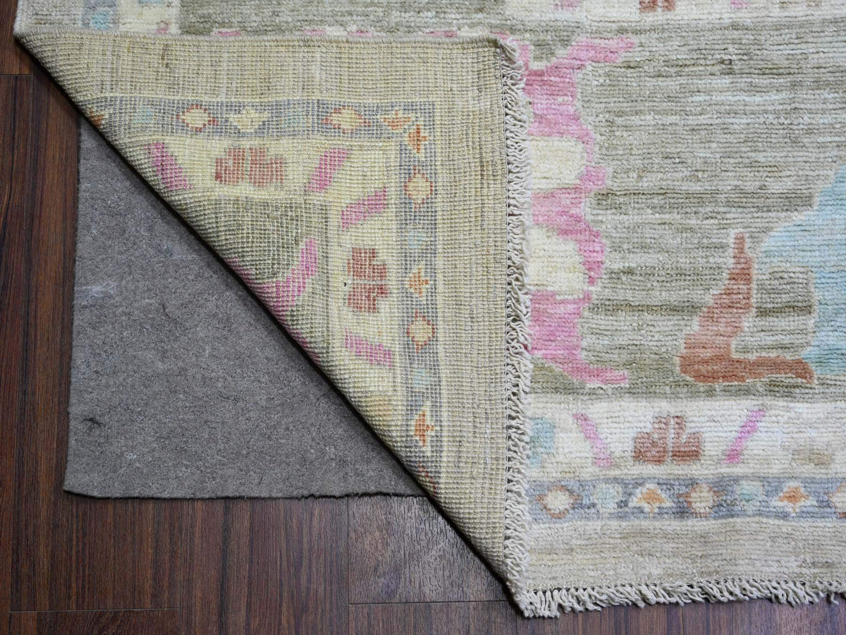 Oushak Oushak hand-knotted wool rug in Gray & Green, 11'10" x 15'5" — SKU O073147 (view 4)
