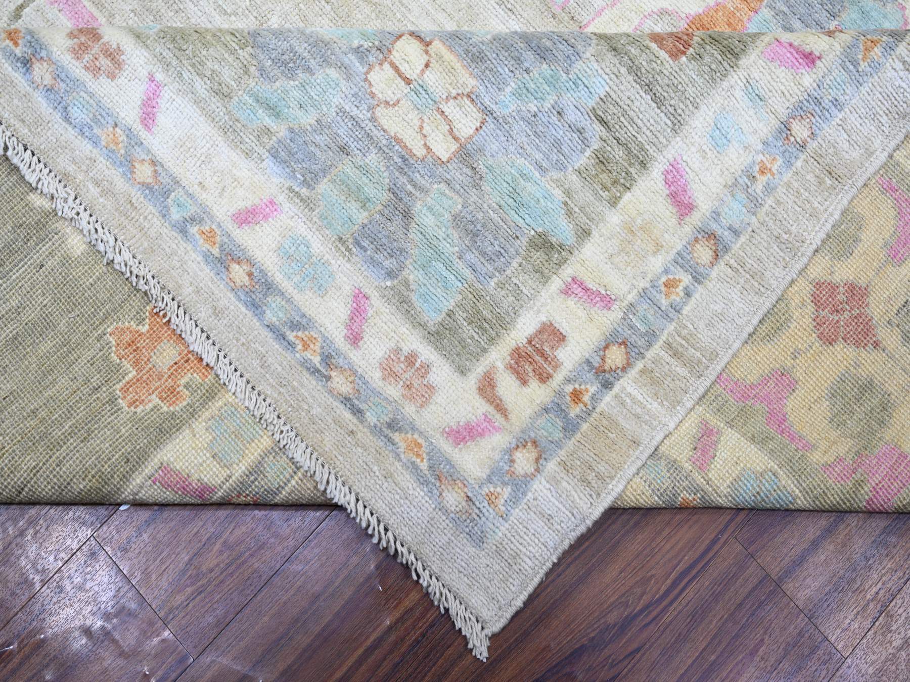 Oushak Oushak hand-knotted wool rug in Gray & Green, 11'10" x 15'5" — SKU O073147 (view 6)