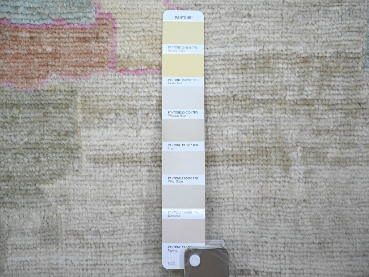 Oushak Oushak hand-knotted wool rug in Gray & Green, 11'10" x 15'5" — SKU O073147 (view 7)