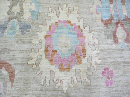 Oushak Oushak hand-knotted wool rug in Gray & Green, 11'10" x 15'5" — SKU O073147 (view 8)
