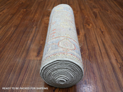 Oushak Oushak hand-knotted wool runner in Gray & Blue, 2'4" x 19'8" — SKU O073175 (view 4)