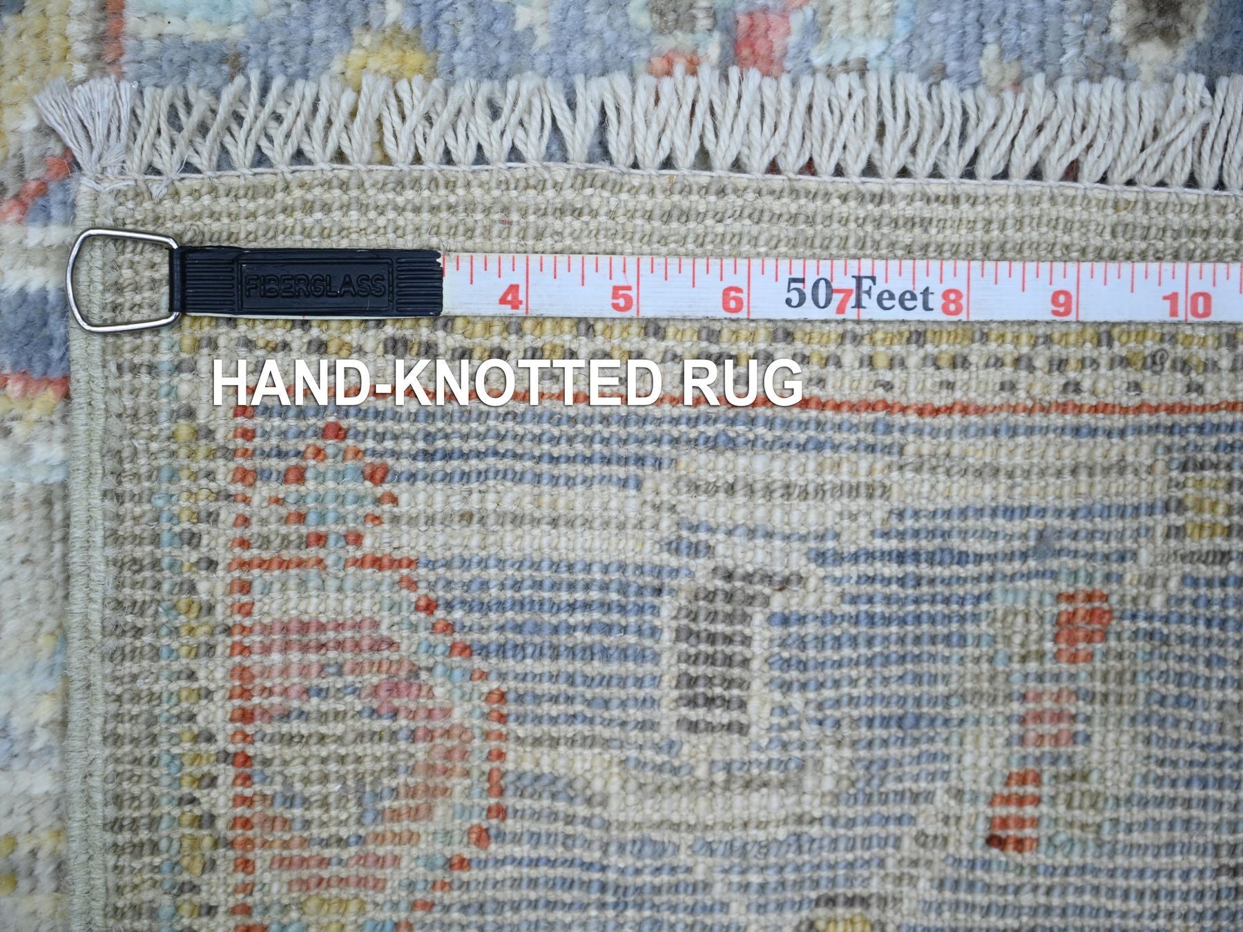 Oushak Oushak hand-knotted wool runner in Gray & Blue, 2'4" x 19'8" — SKU O073175 (view 6)
