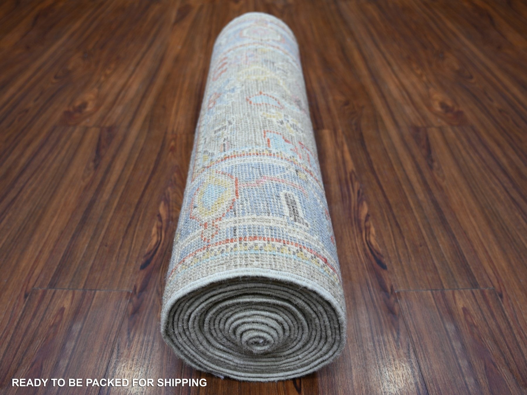 Oushak Oushak hand-knotted wool runner in Gray & Blue, 2'6" x 19'8" — SKU O073179 (view 4)