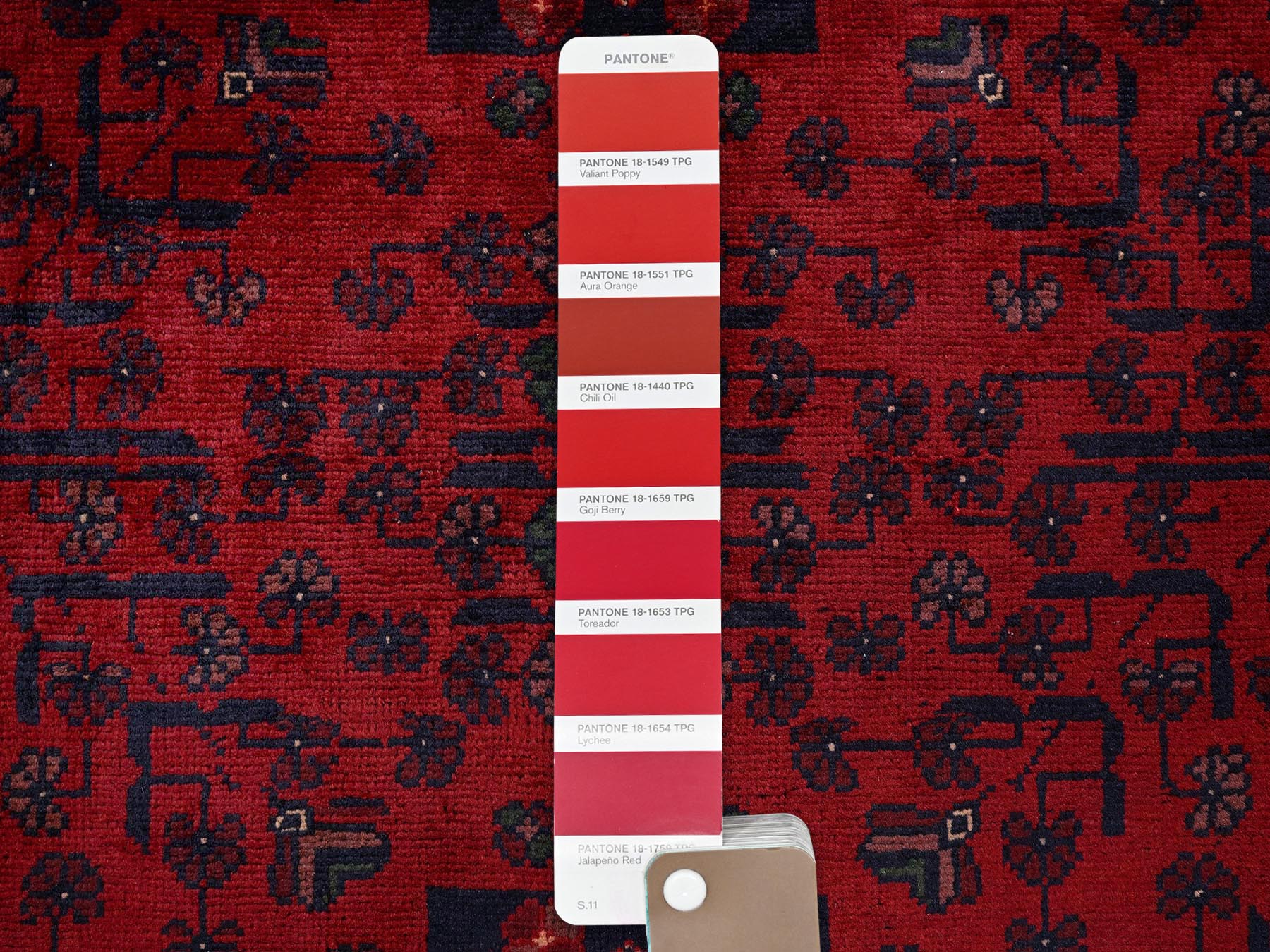 Tribal & Geometric hand-knotted wool rug in Red, 3'5" x 4'9" — SKU O0731 (view 4)