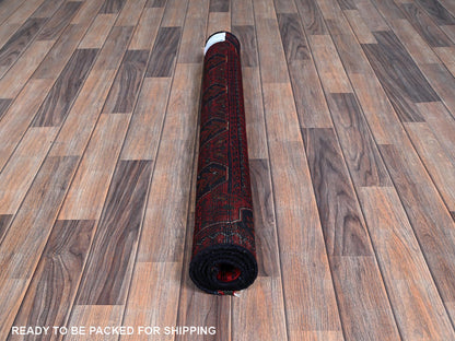 Tribal & Geometric hand-knotted wool rug in Red, 3'5" x 4'9" — SKU O0731 (view 5)