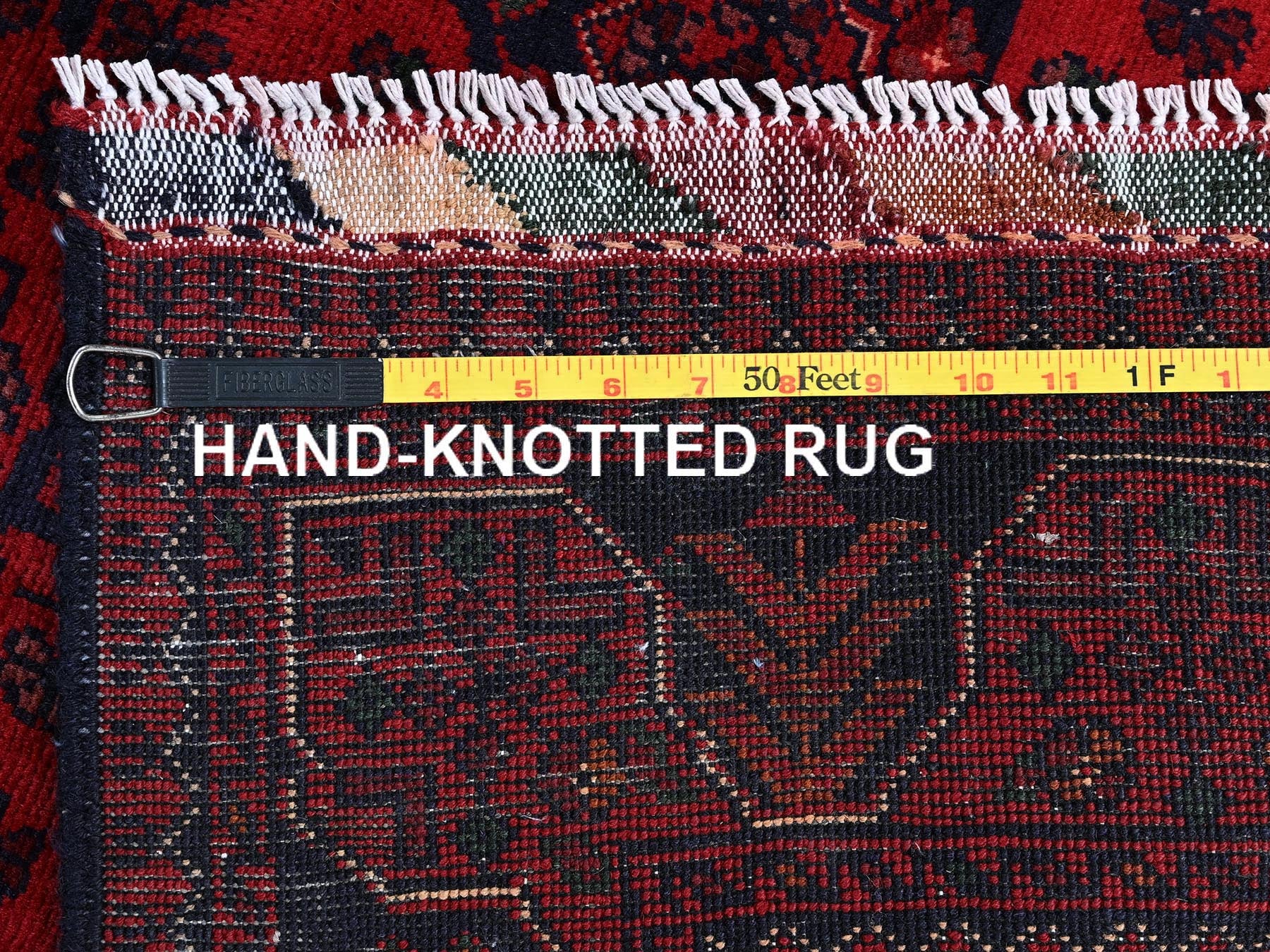 Tribal & Geometric hand-knotted wool rug in Red, 3'5" x 4'9" — SKU O0731 (view 7)