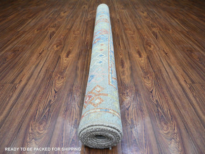 Grey 6'1" x 8'10" Tribal & Geometric Hand knotted Wool Rug - Sku: O073261