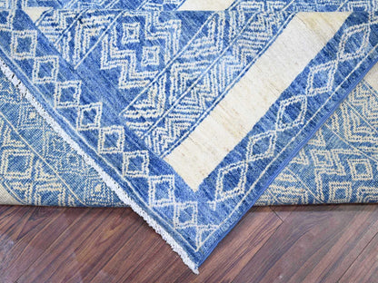 Peshawar Oushak hand-knotted wool rug in Blue, 8'1" x 9'9" — SKU O073274 (view 6)